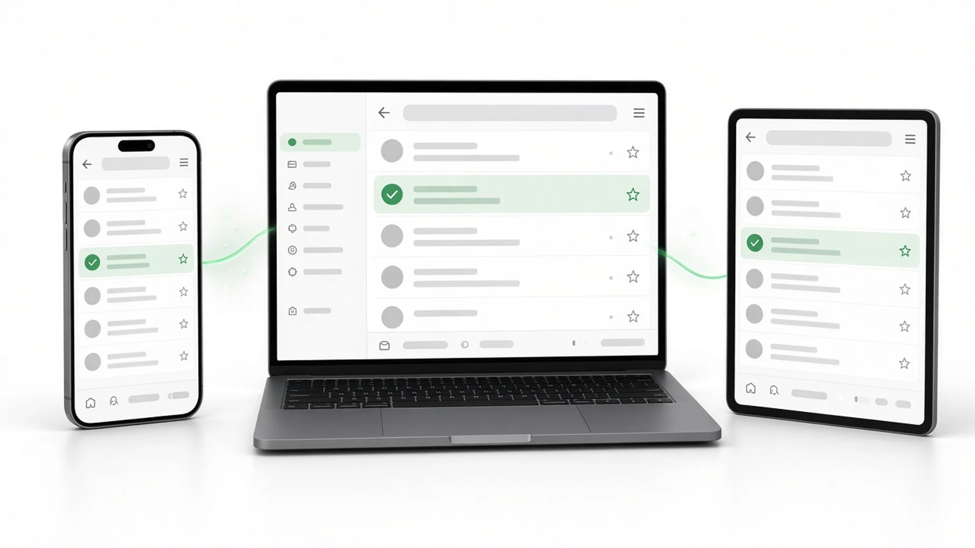 Mail on a phone, in a desktop mail app and in the browser