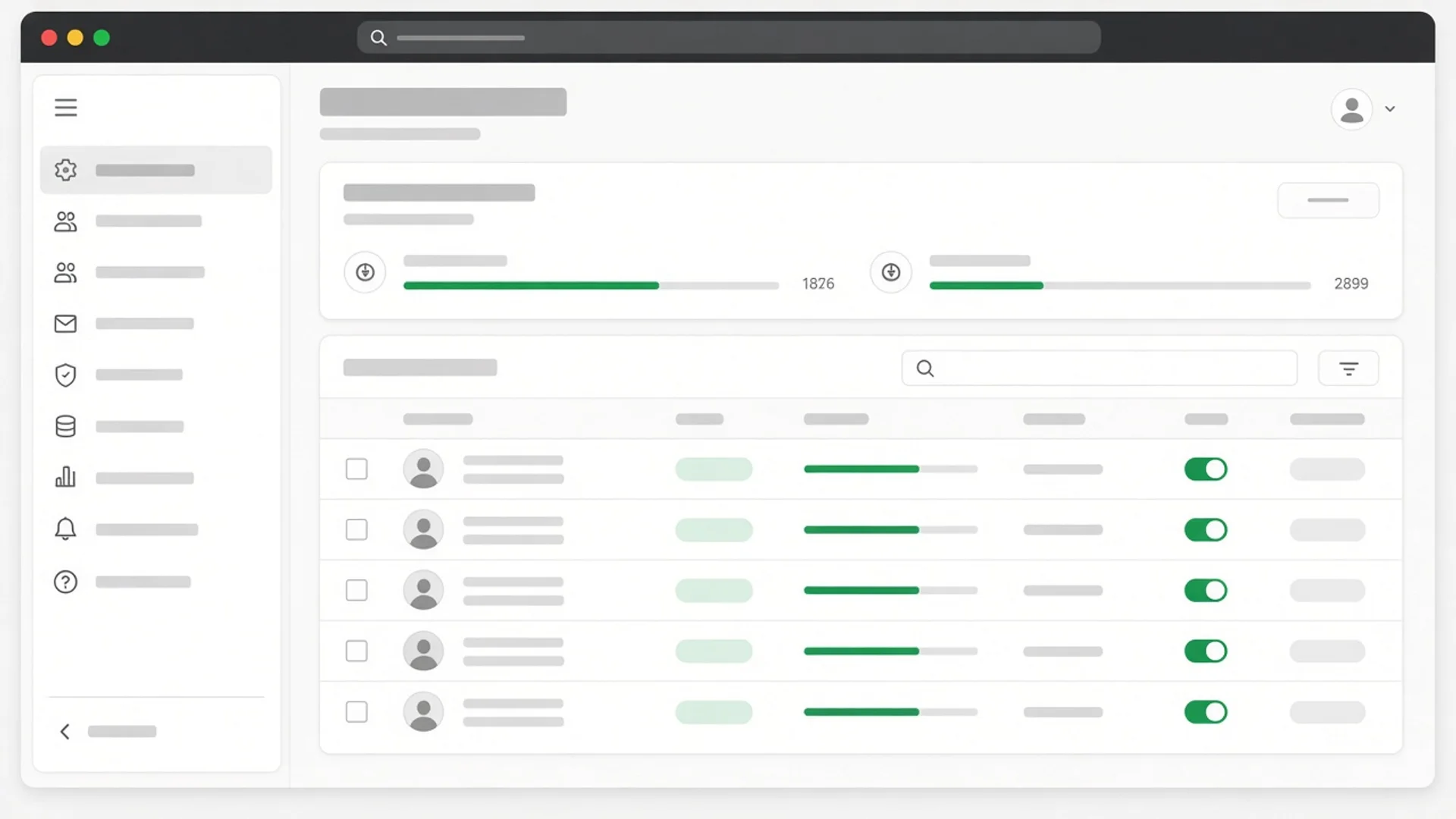 Admin view of domains and mailboxes with storage use