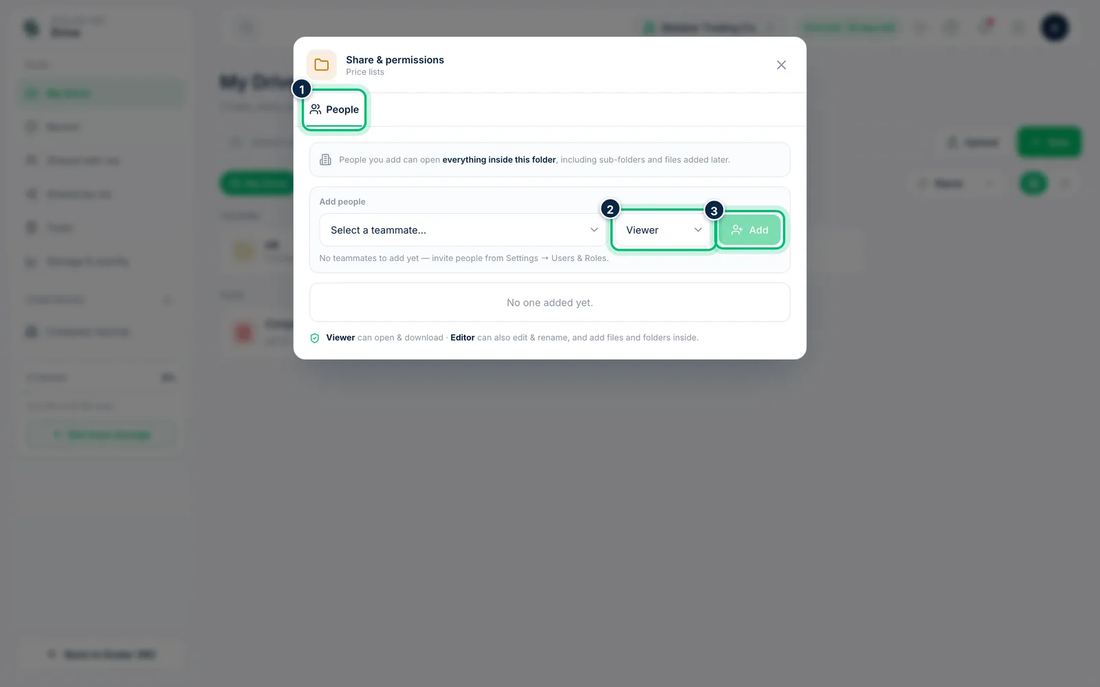 Scalar360 screen: Add people