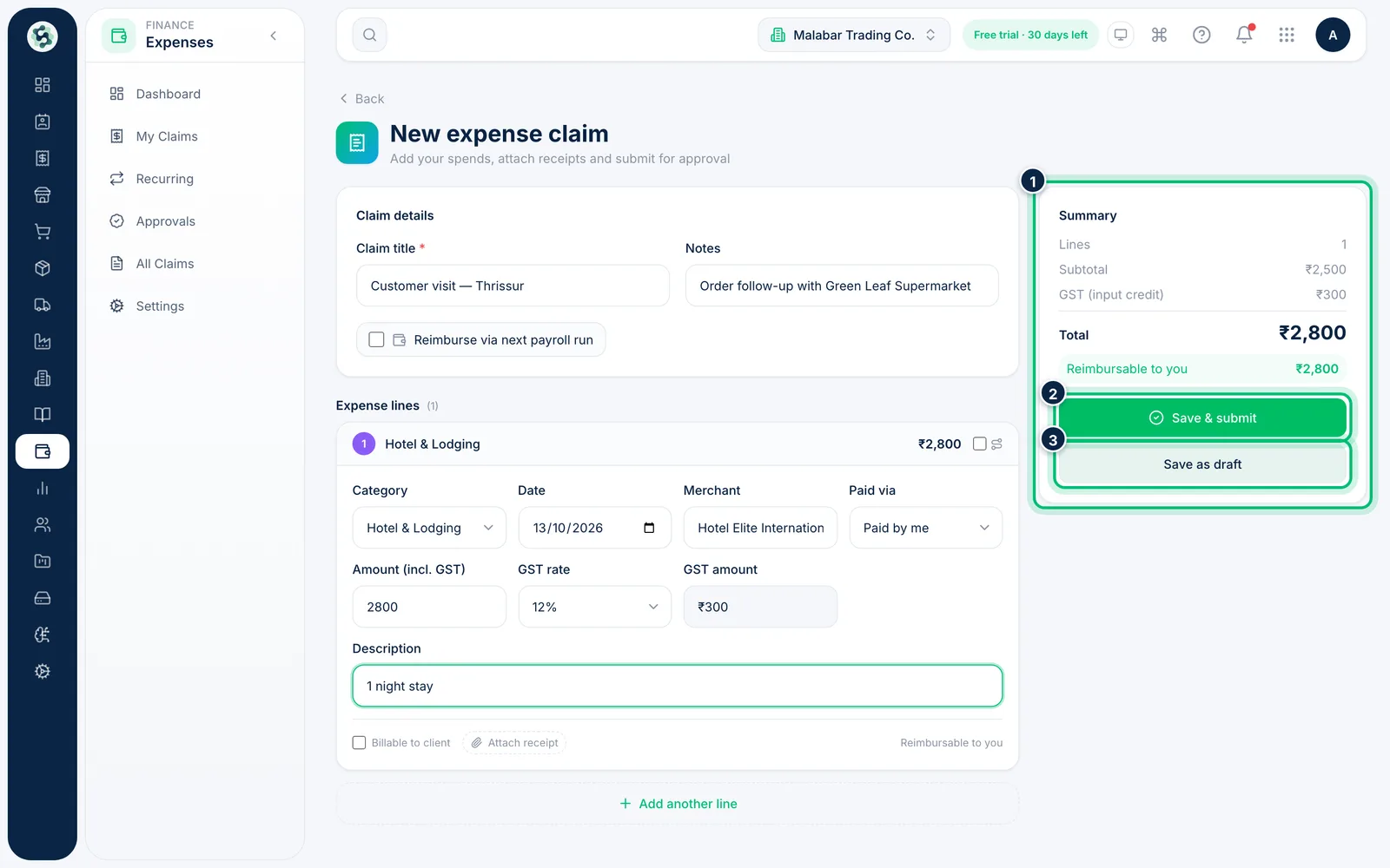 Scalar360 screen: Check the summary and submit