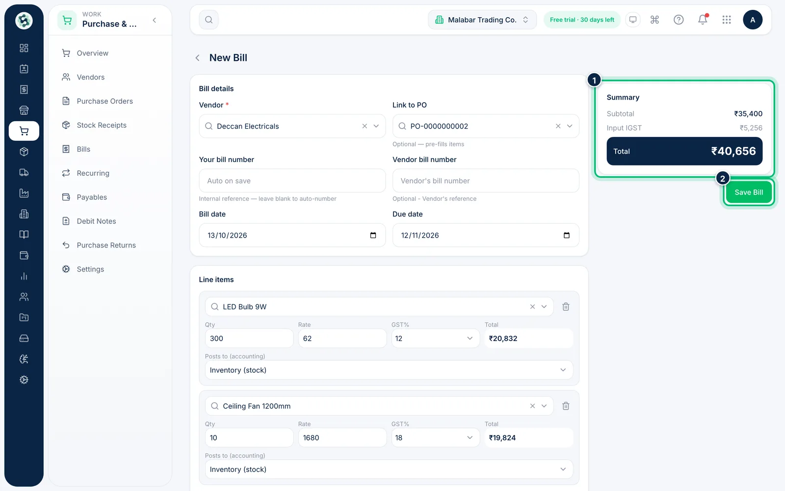 Scalar360 screen: Review the total and save