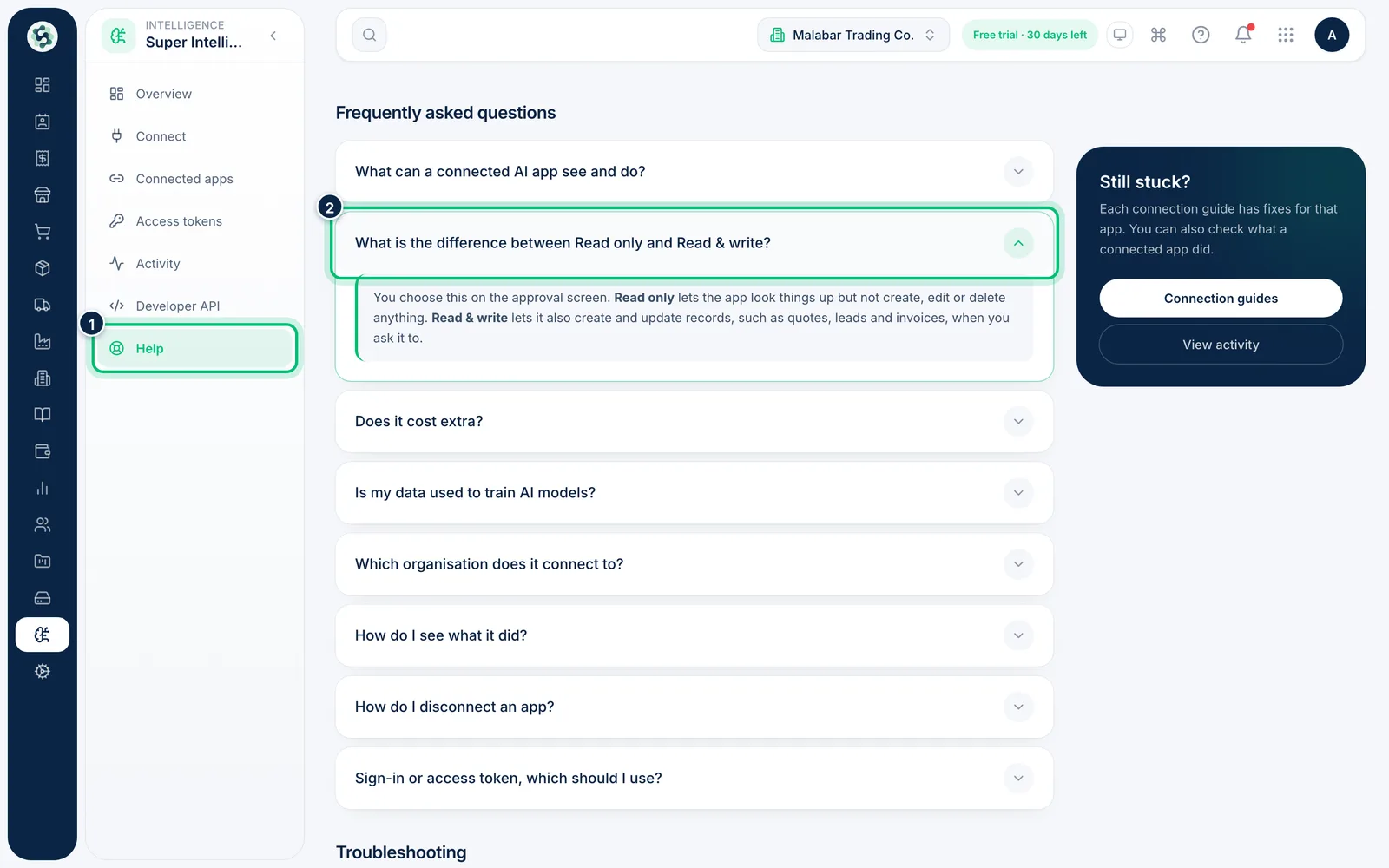Scalar360 screen: Read the Help page